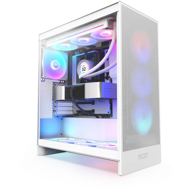 NZXT H7 Flow RGB Edition White Mid-Tower Airflow Case | CM-H72FW-R1
