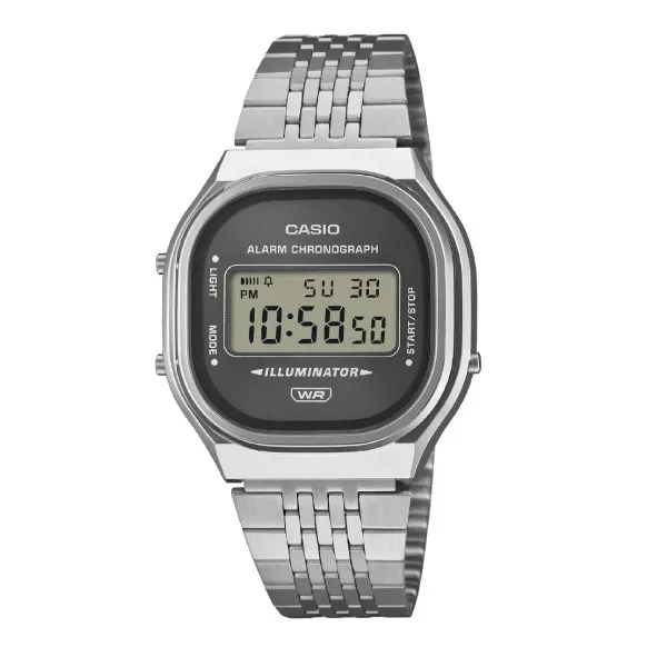 Casio Vintage Digital Unisex Metal Watch - Silver / Black | A140WE-8ADF
