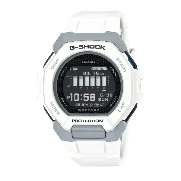 Casio G-SHOCK G-SQUAD Bluetooth Digital Men Watch - White | GBD-300-7DR