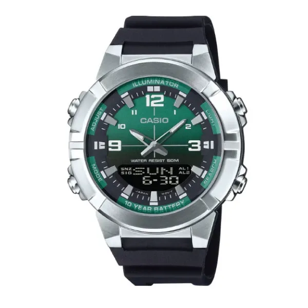 Casio Men Digital Watch - Black / Green | AMW-870A-3AVDF