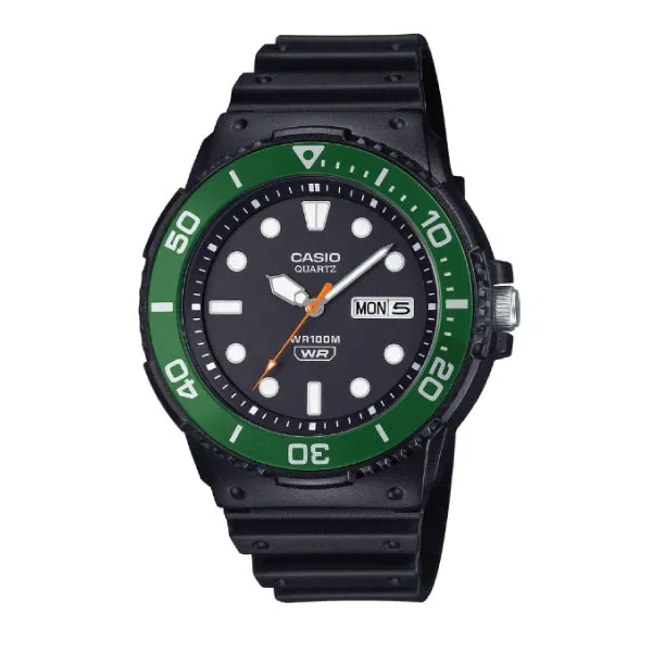 Casio Men 3-Hand Watch - Black / Green | MRW-230H-1E3VDF