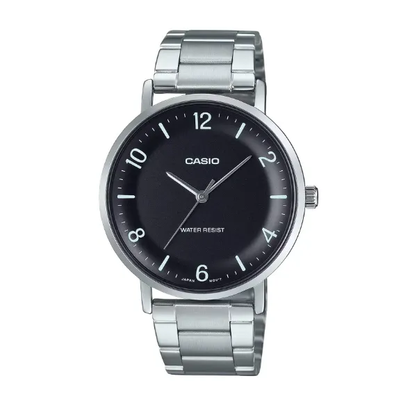 Casio Men 3-Hand Watch - Black / Silver | MTP-VT03D-1BDF