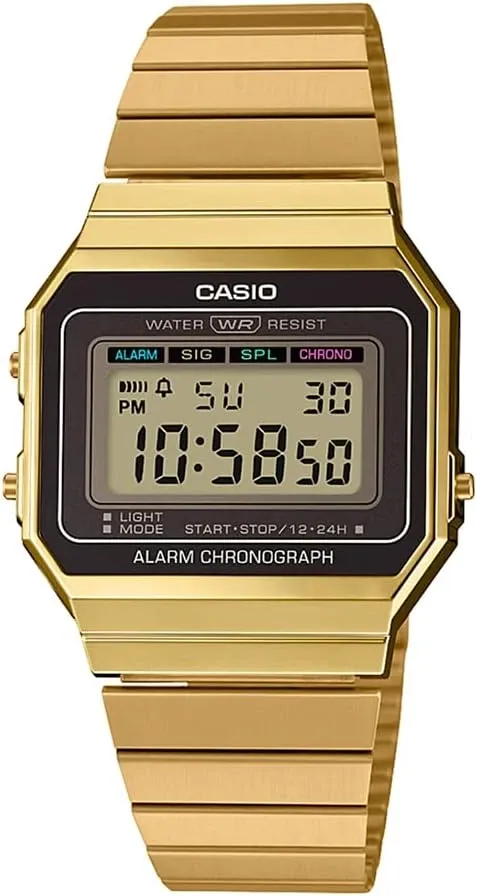 Casio Vintage Digital Unisex Mesh Watch - Gold Plated | A700WG-9ADF