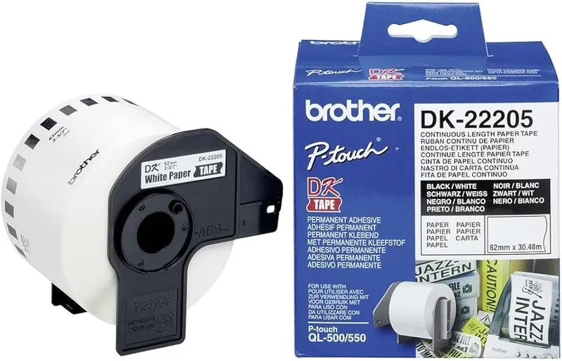 Brother DK22205 Label Roll (62 mm × 30 m) | DK-22205
