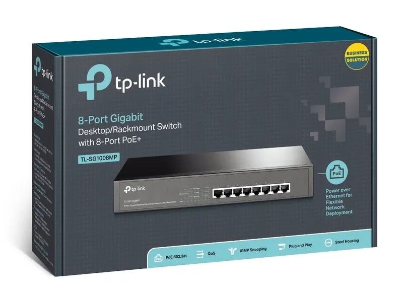 TPLINK 8-Port SG1008MP Gigabit Desktop/Rackmount Switch with 8-Port PoE+