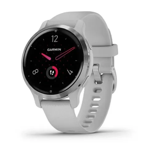 Garmin Venu 2S Fitness Smartwatch, Silver Stainless Steel Bezel With Mist Gray Case and Silicone Band | 010-02429-12
