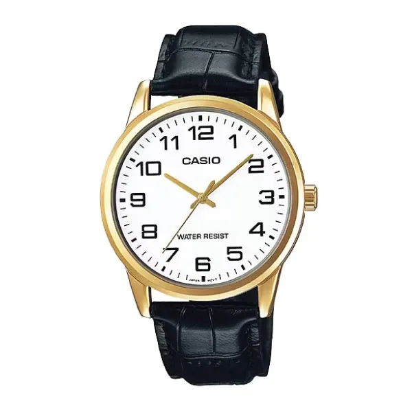 Casio Men 3-Hand Watch - Black / Gold Plated | MTP-V001GL-7BUDF