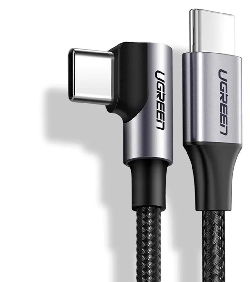 UGREEN USB-C to Angled USB-C Fast Charge & Sync Cable 3M Black | 80714