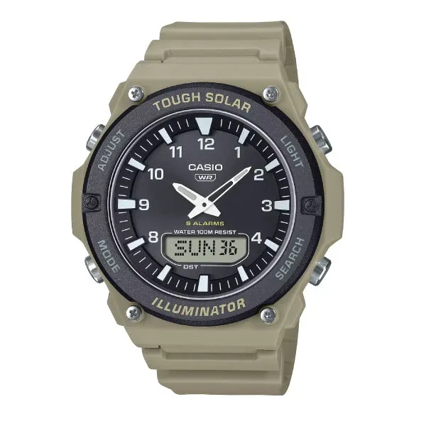 Casio Men Solar-Powered Analog-Digital Watch - Black / Beige | AQ-S820W-5AVDF