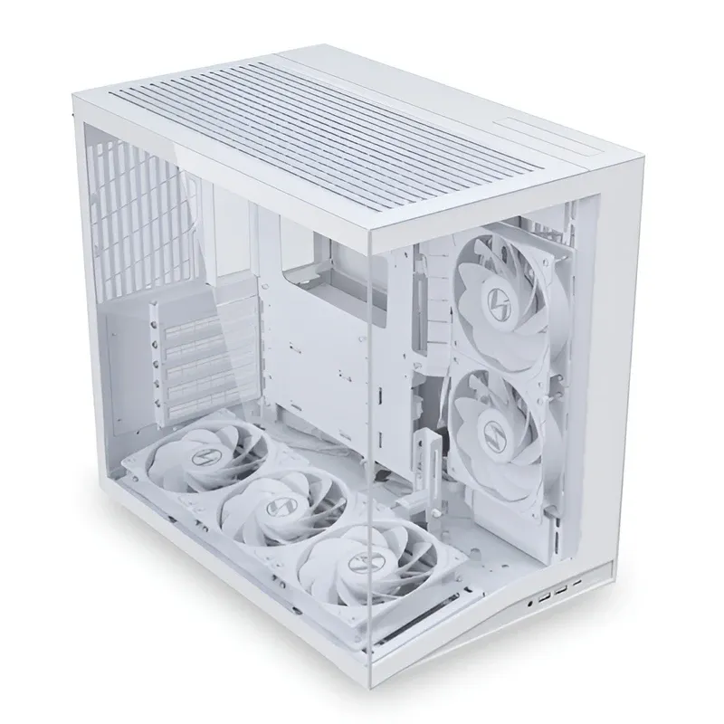 Lian Li O11D Mini V2 Flow, 5x Reverse Blade non RGB fans - White | G99.O11DMIV2FW.00