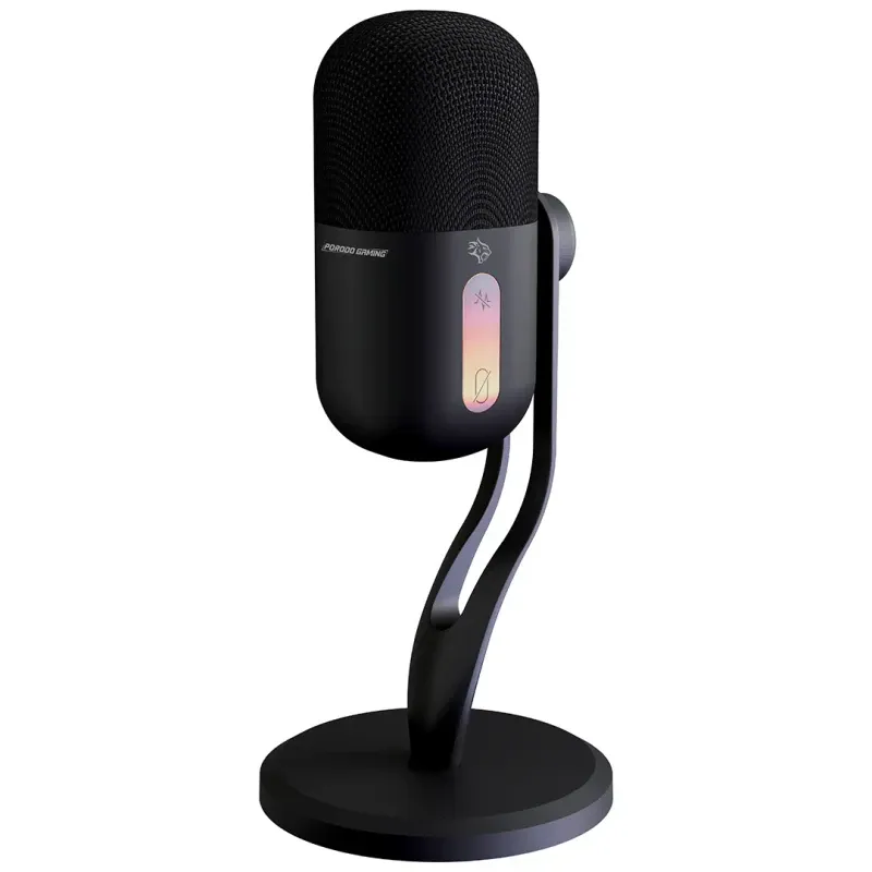 Porodo Gaming Elyx RGB Condenser Microphone with Noise Surppress Button - Black | PDX5MK06BK