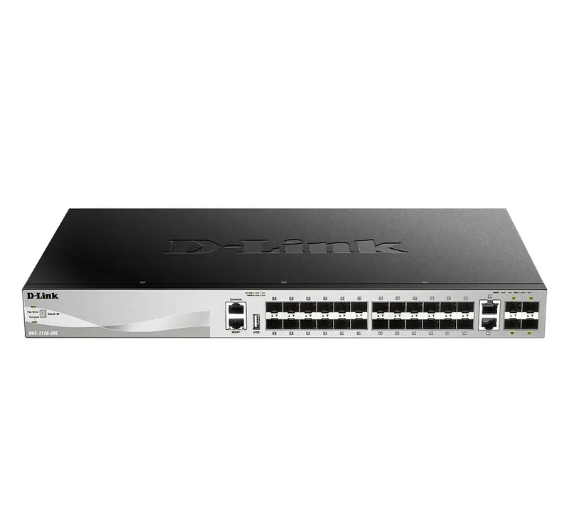 DLink L3 Fiber Managed Switch 30 Port 24 SFP 2 Port 10Ge 4 SFP+ | DGS-3130-30S