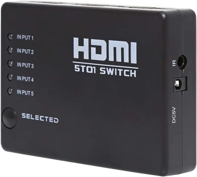 HDMI 5 In 1 Out Switch Selector Splitter Hub With IR Remote