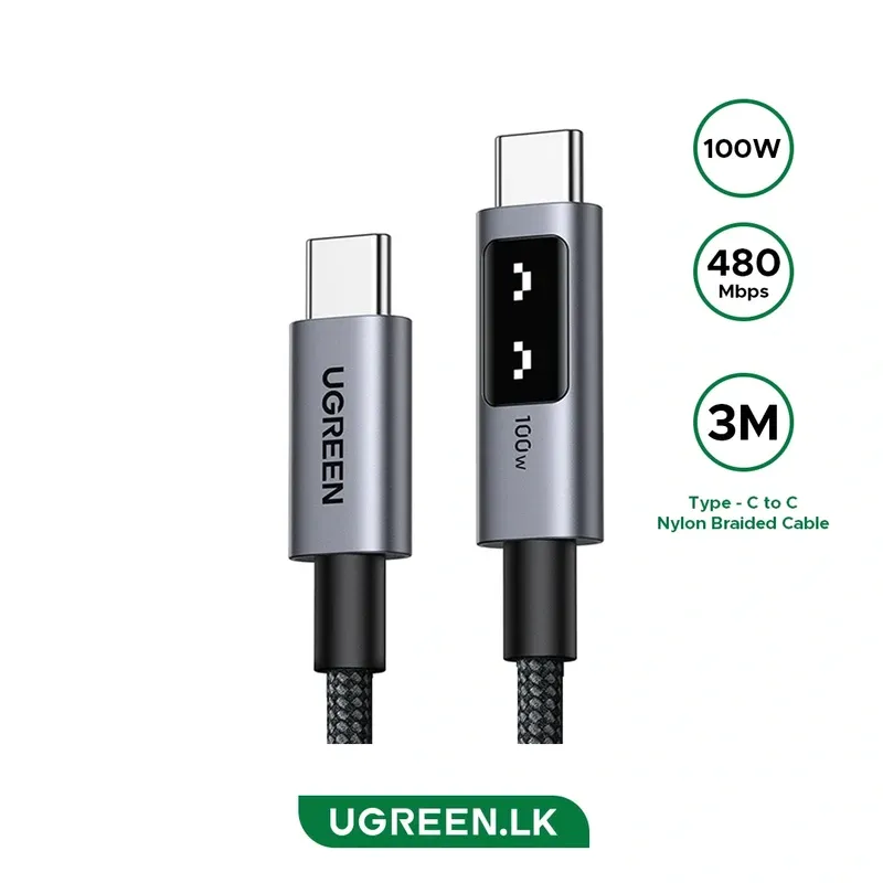 UGREEN 3M 100W Uno Type-C to Type-C PD Fast Charging Cable | 35513
