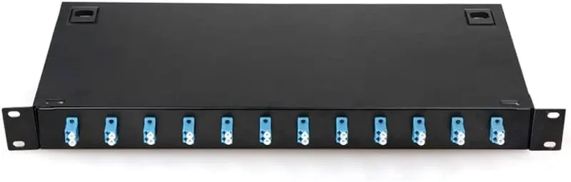 EussoNet 12 Port Fiber Patch Panel Fully loaded with LC/Duplex Adapters and Pigtails | EU-F12LC