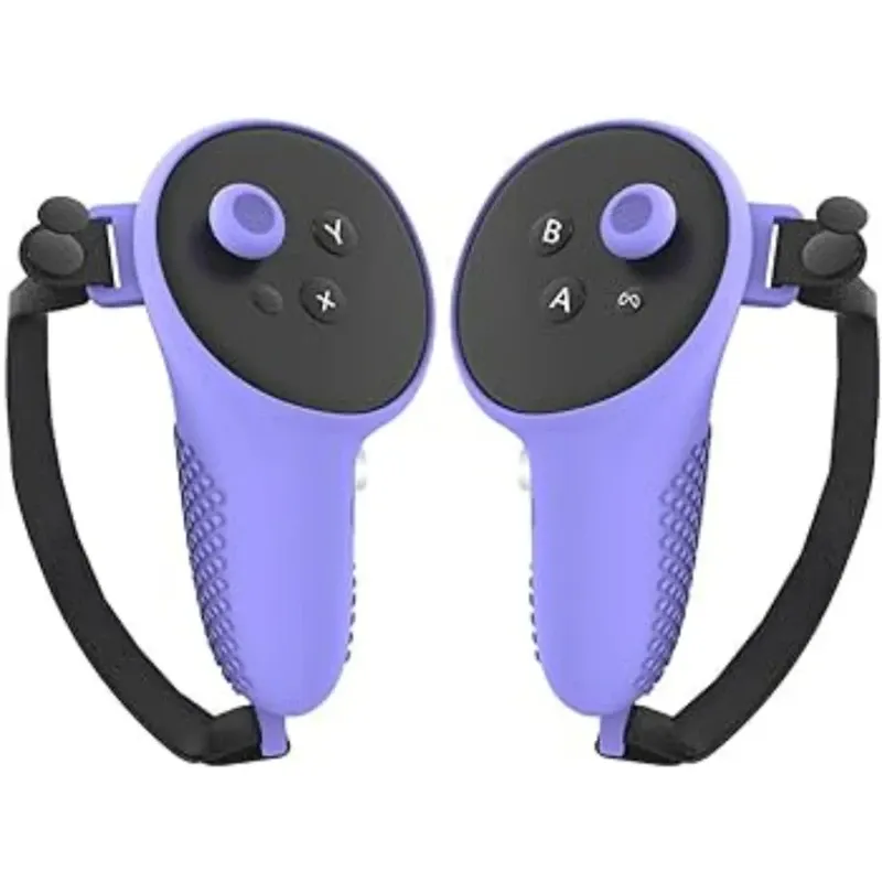 VR Controller Protective Silicone Cover with Analog Grips For Meta Quest 3 & Meta Quest 3s Controllers - Purple