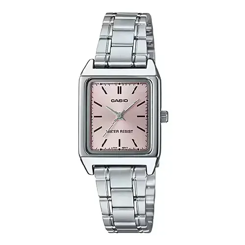Casio LTP-V007D-4EUDF Analog Watch - Pink Dial - Stainless Steel Bracelet | LTP-V007D-4EUDF