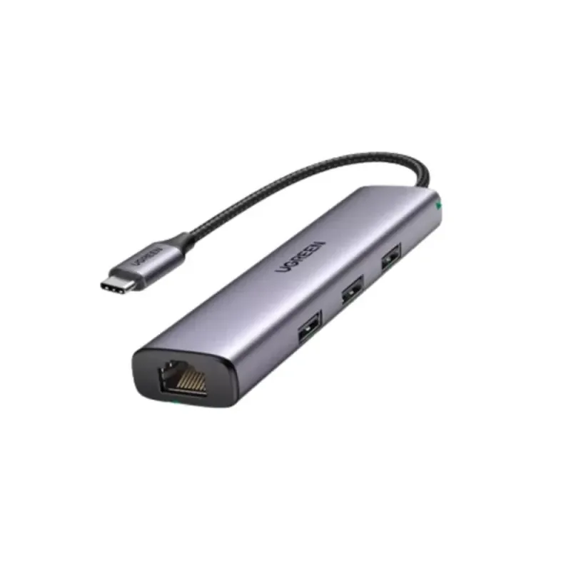 UGREEN USB-C TO 3x USB 3.0 HUB+ Ethernet Adapter RJ45 (1000M) Ethernet Adapter | 60600