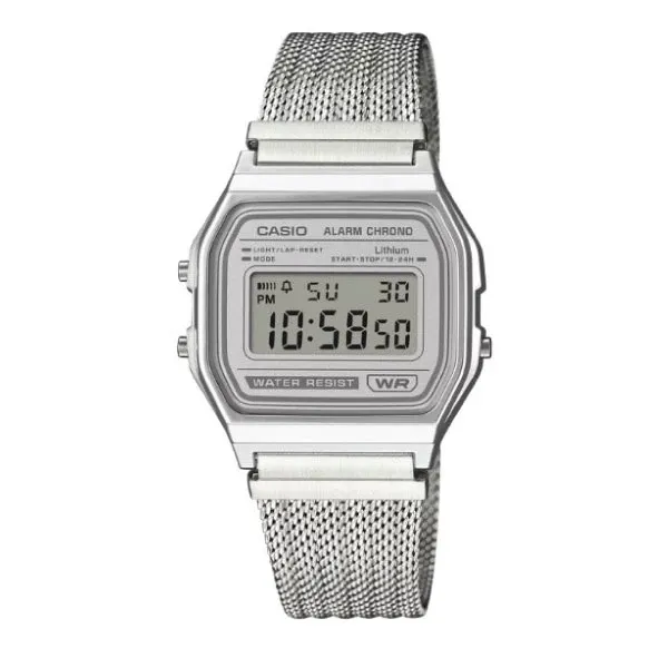 Casio Vintage Digital Unisex Watch - Silver | A158WEM-7DF