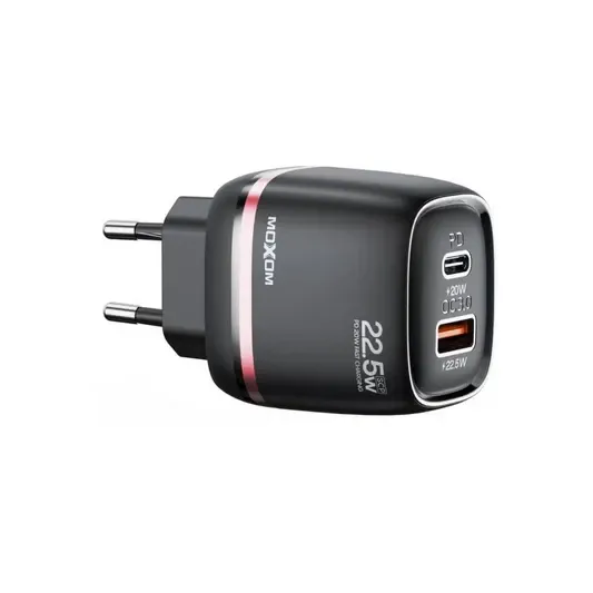 MOXOM PD Dual-Port Fast Charger - Black