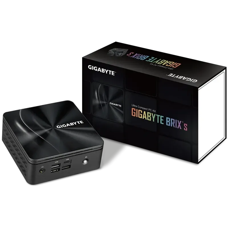 Gigabyte Brix S - AMD RYZEN R7-4800U - 2 x SO-DIMM DDR4 slots 3200MHz Max. 64GB - 1 x NVMe.2 SSD (2280) slot - AMD Radeon GPU | GB-BRR7H-4800-BW